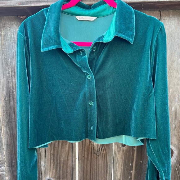 Velvet long sleeve crop top by soft surrounding - Picture 2 of 6